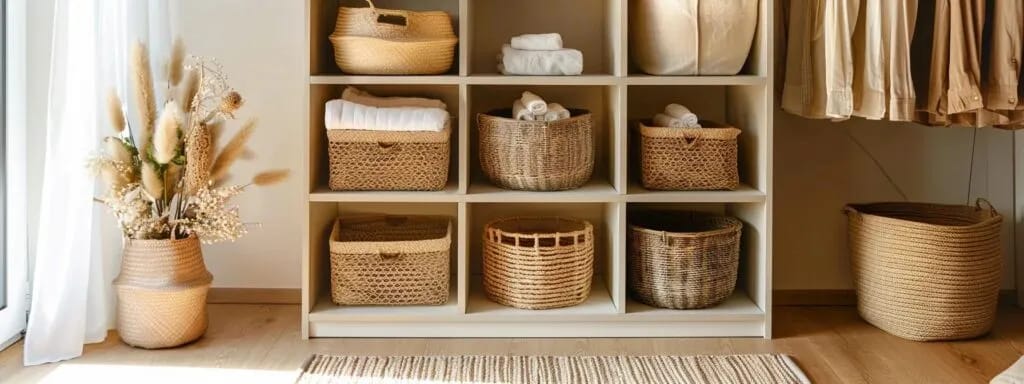 Organized decluttering boxes labeled for keep donate and toss method