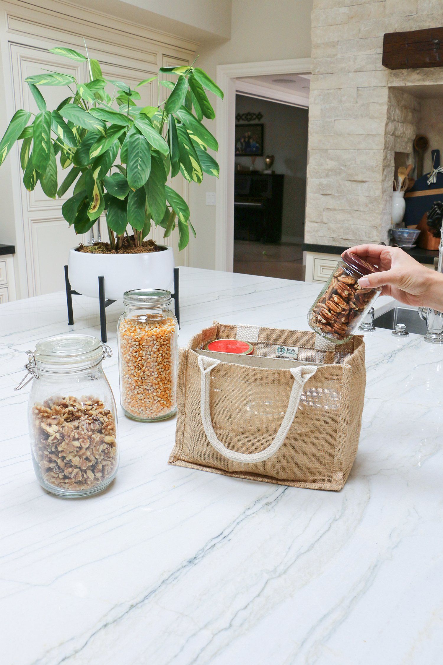 Eco-friendly reusable glass jars and containers for sustainable home swaps